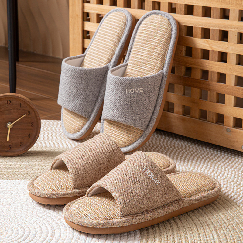 Cross-Border Open-Toe Linen Slippers for Men and Women, Suitable for Couples, All Seasons, Home Use, Wooden Floors Cross-Border Open-Toe Linen Slippers for Men and Women, Suitable for Couples, All Seasons, Home Use, Wooden Floors