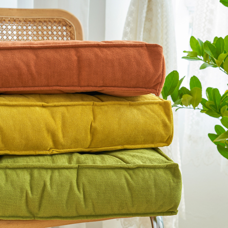 Nordic inswind cojín de color sólido de oficina Chenille espeso cojín de silla dormitorio ventana flotante Futon de arroz