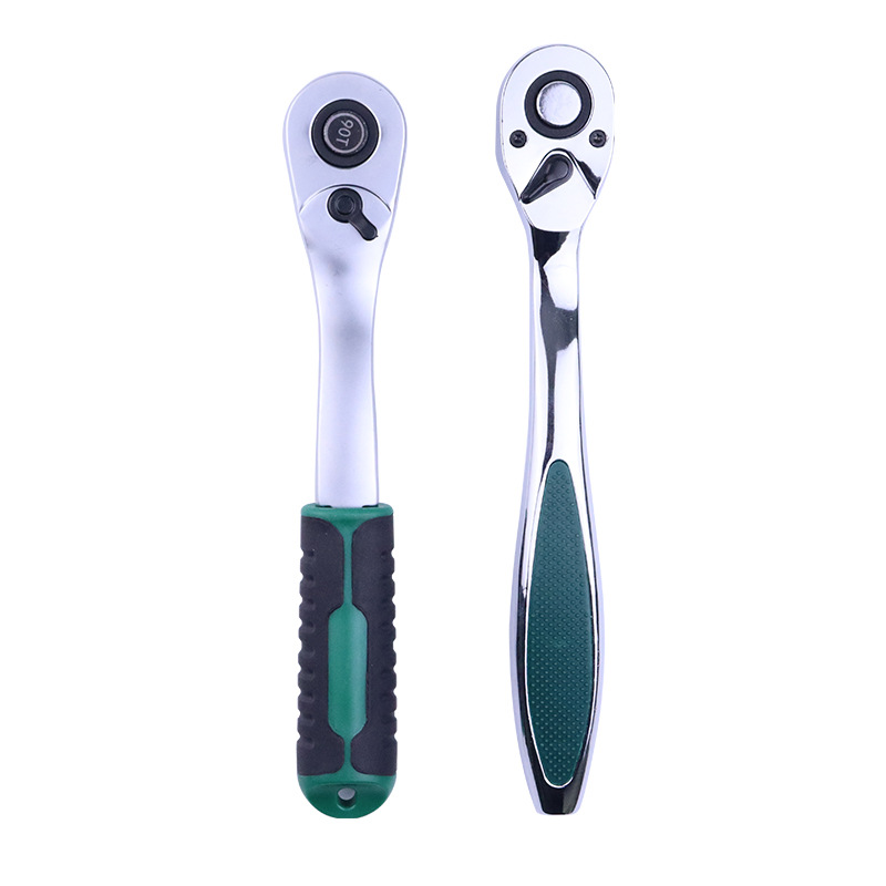 72/90 diente llave de trinquete rápida mango curvo llave de trinquete llave grande, mediano y pequeño vuelo rápido caída llave de trinquete