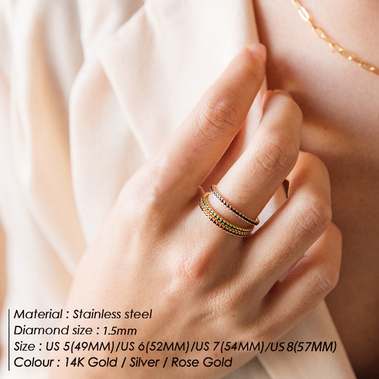 5g Weight Rhinestones, Birthstone Inlay Material Rings Classification 1 Piece Quantity Holiday, Daily Occasion 316 Stainless Steel Material Geometric Pattern Women's Gender Shiny Style Inlay Craft 316 Stainless Steel Rhinestones Geometric Shiny Rings For Women's 无