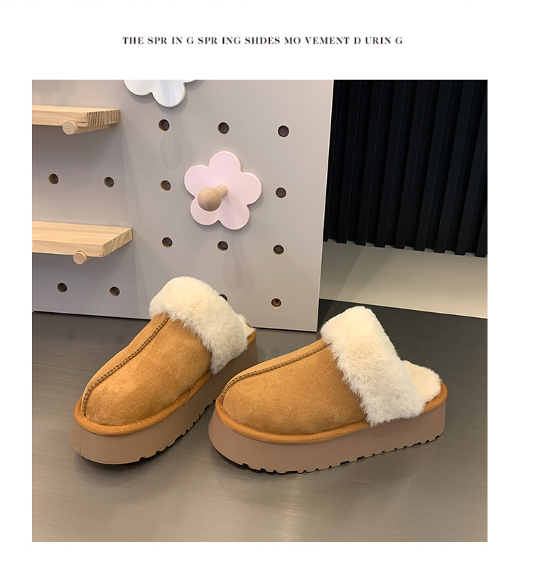 Pantofole pelose Baotou da donna da indossare fuori autunno e inverno nuovo stile celebrità di Internet muffin suola spessa più scarpe di cotone pigro calde di velluto_voghion.com