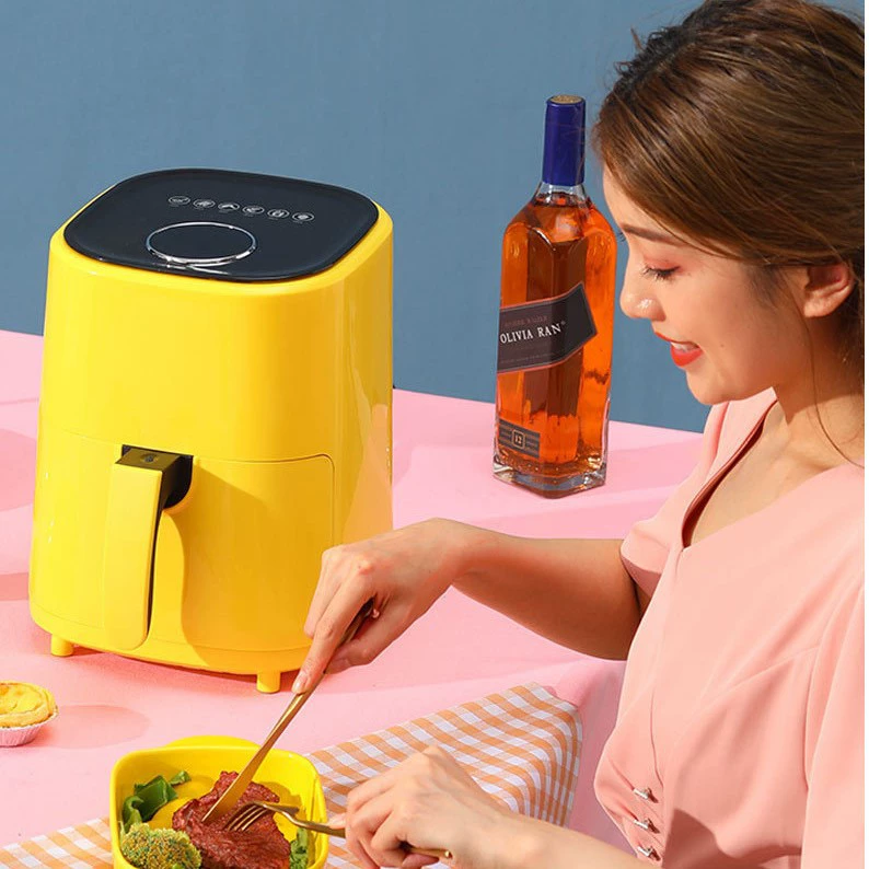 Полуавтоматическая большая емкость Smart Yangzi Мешок Air Fryer Pot 4L многофункциональная фритюрница французская французская французская французская французская Фритюрница Многофункциональная подарочная жизнь