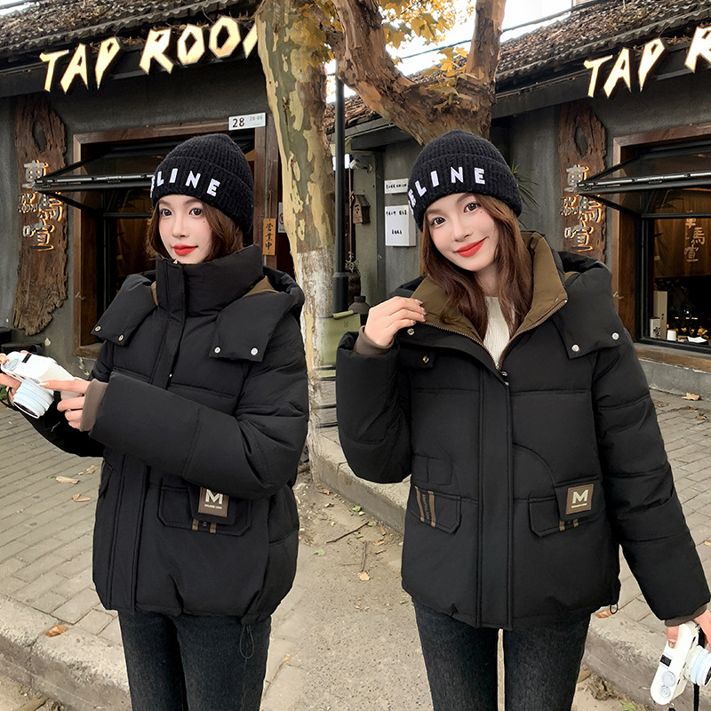 Invierno nuevo alumno encapuchado abrigo de algodón de estilo occidental 2024 mujer algodón de pluma caliente chaqueta de algodón de estilo pequeño image 4
