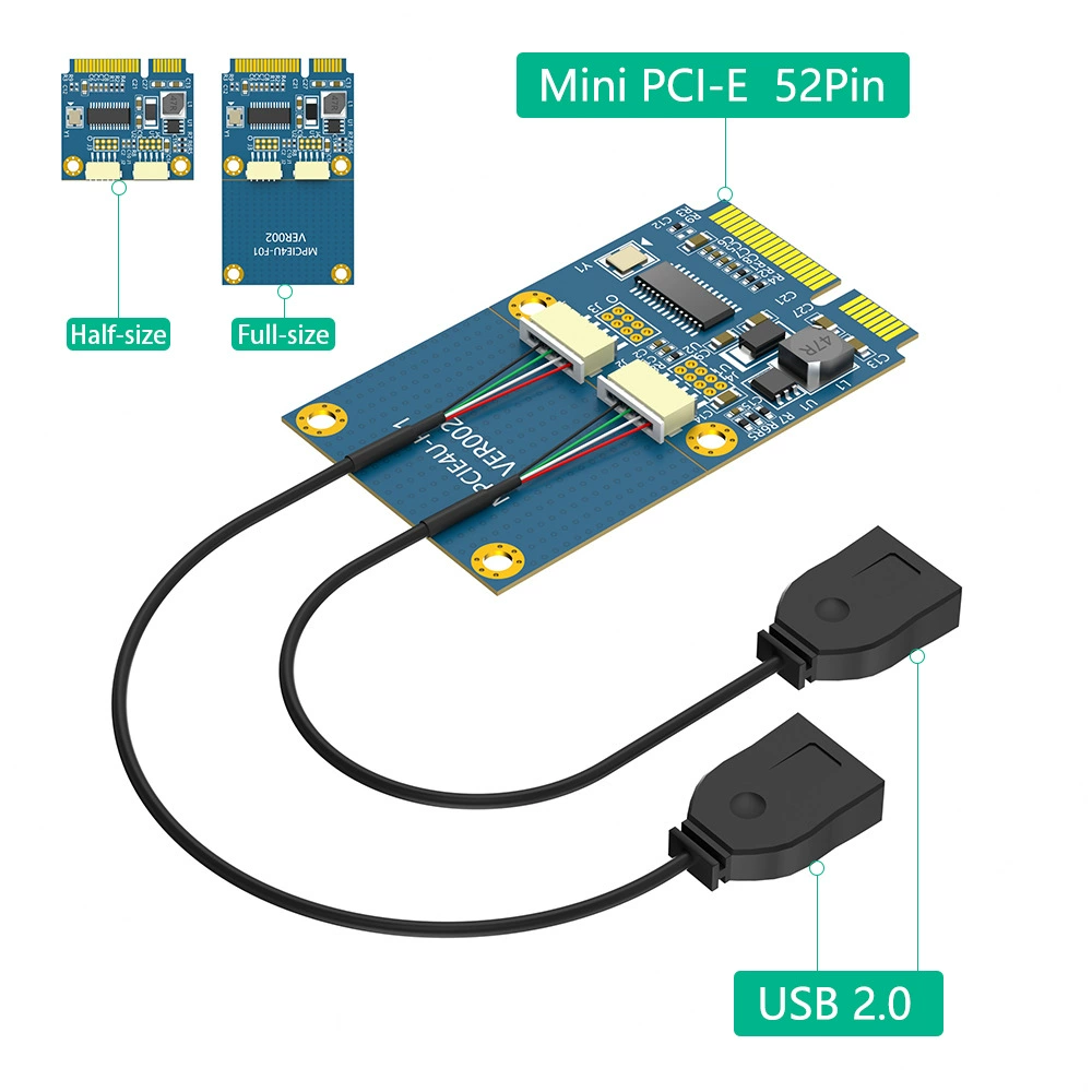 Mini PCI-E к USB подключаемая карта ноутбука MINI PCIE расширение двойной порт USB2.0