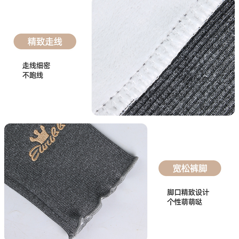 Otoño e invierno nuevos leggings para niños con forro polar/no forrado de lana prendas de vestir exteriores bordadas Bebé Pantalones de terciopelo de una sola pieza para niñas al por mayor