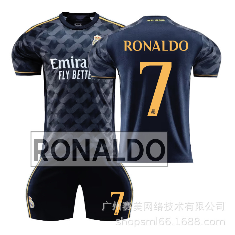2324 Real Madrid fuera de zafiro azul Jersey N ° 10 Modrich 7 Winnie Croc 5 Bellingham fútbol uniforme traje