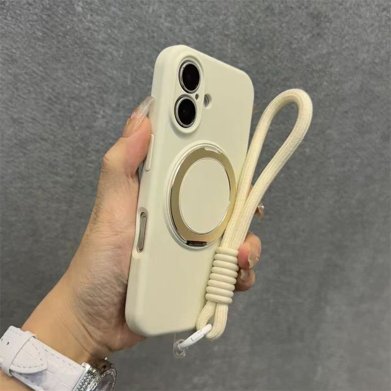 Soporte magnético 360 de color sólido simple para iPhone16ProMax/15 funda para teléfono móvil 13 Apple 14 cordón 16
