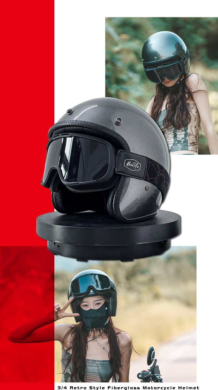 Suitable for Motorcycle Helmets, Small Helmets, Harley Retro Half Helmets, Men's and Women's Cruise Motorcycles, Electric Vehicle Bubble Mirrors
