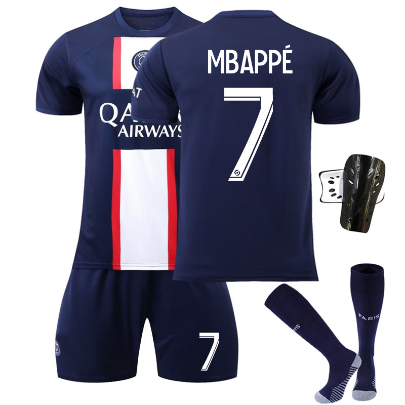 Venta al por mayor 2223 París casa Corte N ° 30 Jersey N ° 7 mbapei N ° 10 Neymar fútbol uniforme traje masculino fabricante