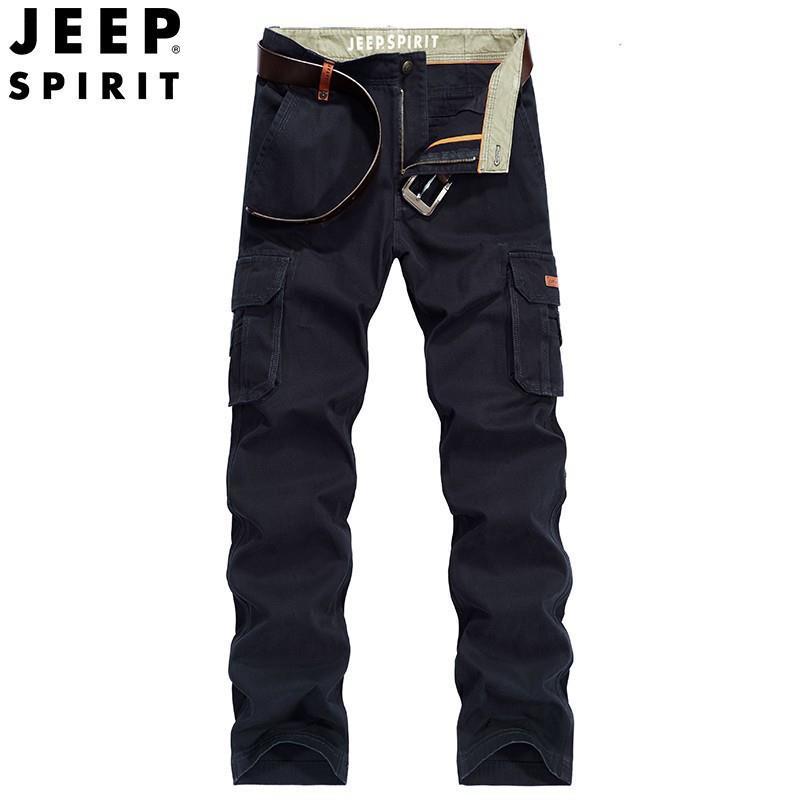 2019 men's autumn new outdoor casual workwear multi-pocket long pants men's plus size mid-waist straight pants 1515