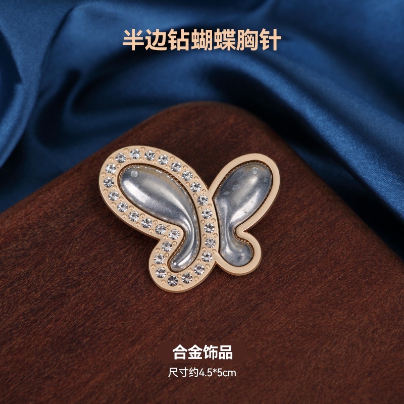 宋锦发夹底托手工diy配件边夹发饰品非遗创意制作刺绣蓝染包贴布|undefined