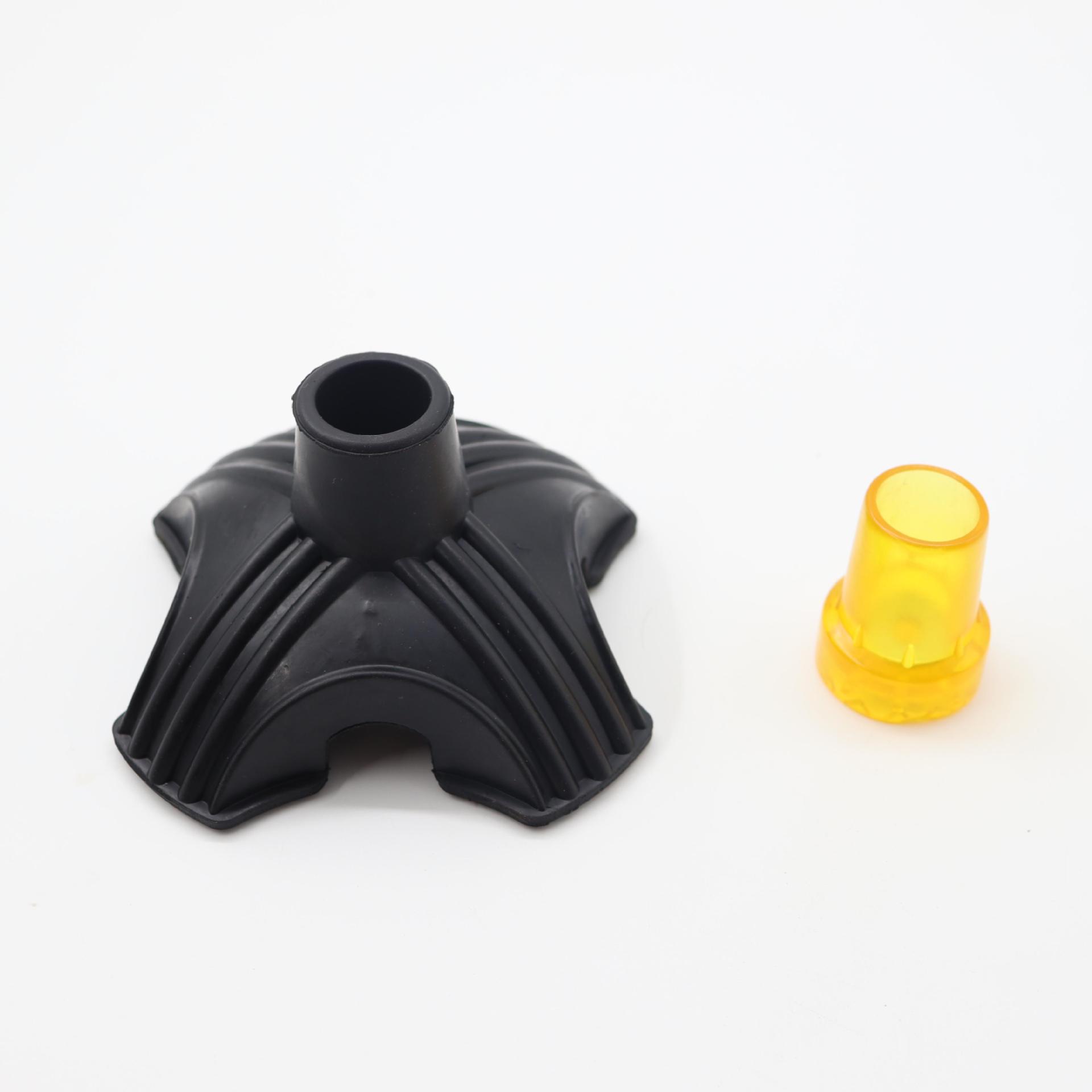 老年人拐杖脚套配件拐棍橡胶防滑耐磨加厚脚套防滑四脚脚垫批发