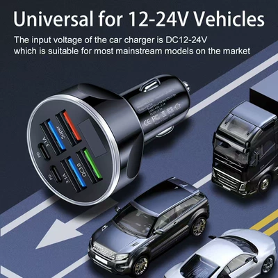 New 6-Port Digital Display Car: Mobil şarj cihazları