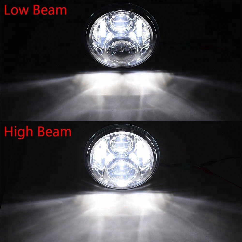 7inch Harley Wrangler Headlight 6-Bead 60W Modified Off-Road Motorcycle Led Headlight with Angel Eye White and Yellow