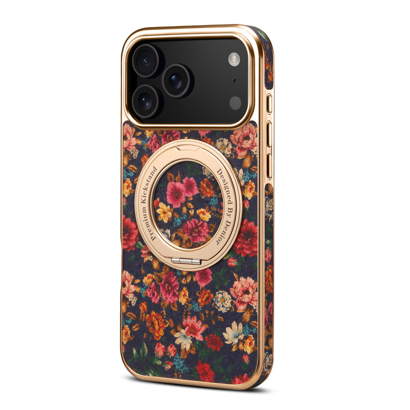 Denior苹果17花语齿轮电镀磁吸Air手机壳 iPhone17ProMax支架皮套|undefined