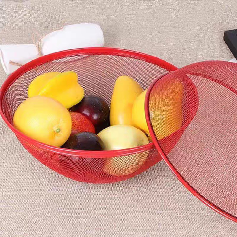 錬鉄製スプレー塗装アップルバスケットキッチンシンクフルーツバスケット野菜と果物の排水バスケットカラフルな金属野菜と果物のバスケット野菜カバー|undefined