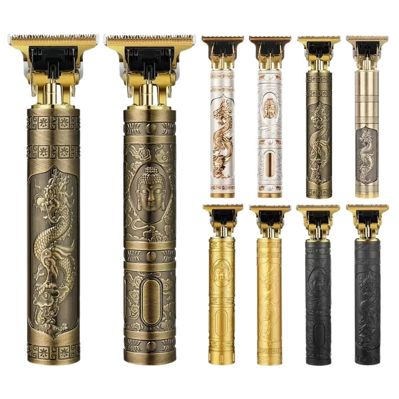 Cortadora eléctrica de peluquería con tallado de metal transfronterizo, cortadora de cabeza de aceite eléctrica, afeitadora recargable, maquinilla de afeitar para peluquería, cortadora de pelo calva