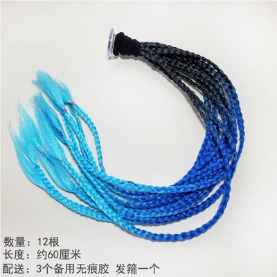 Motorcycle wheel hub Braids Motorcycle Electric Delivery - black-and-blue-sky-blue-ponytail