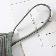 One-piece fixed cup fine shoulder strap beautiful back wrap bra cup summer breathable thread girl back cross lingerie