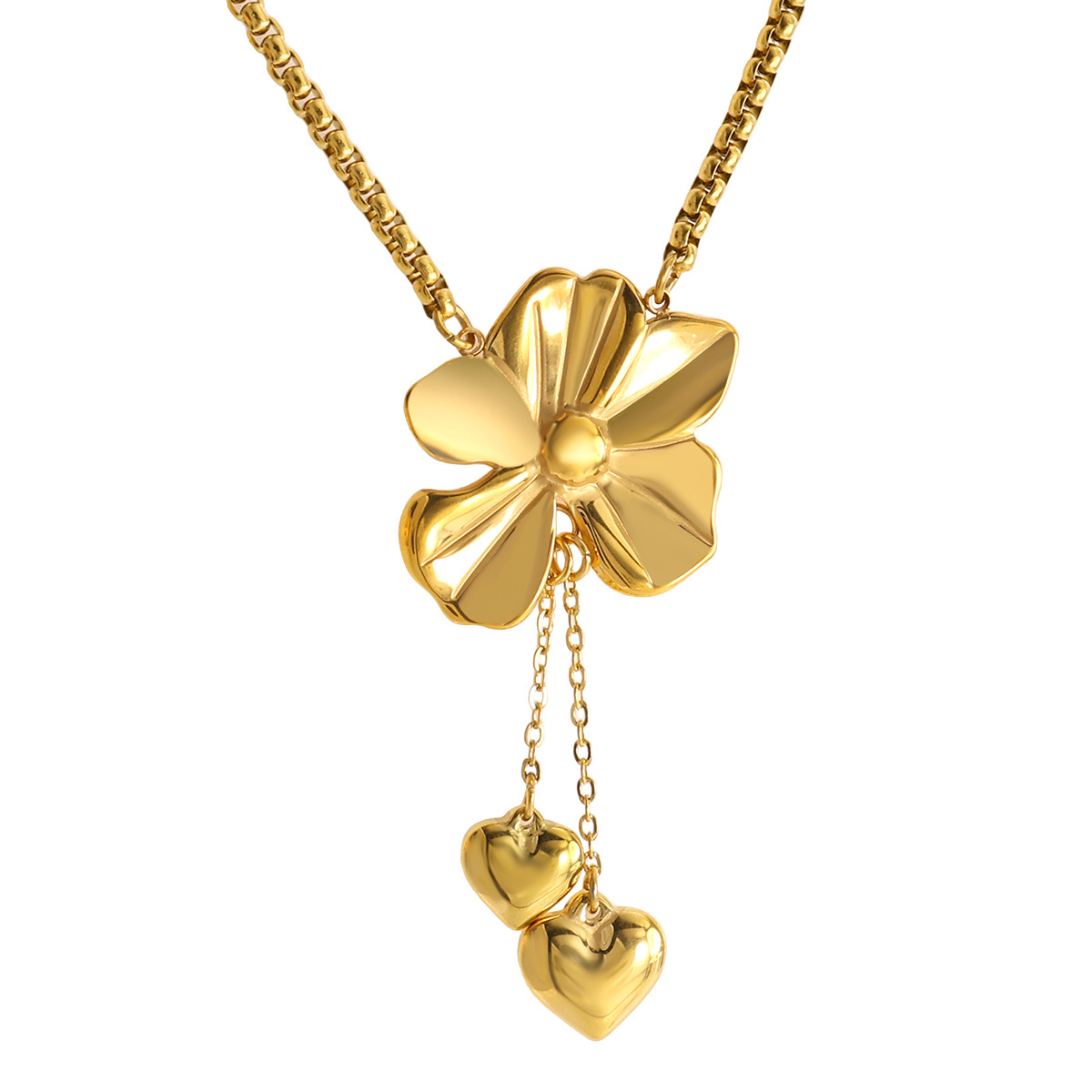 Holiday, Daily Occasion 304 Stainless Steel Material Wholesale Jewelry Elegant Streetwear Flower 304 Stainless Steel Plating Earrings Necklace