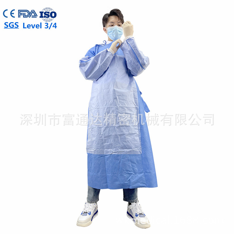 SMS一次性无纺布aami leve 3手术衣工作服一次性蓝色隔离服510K