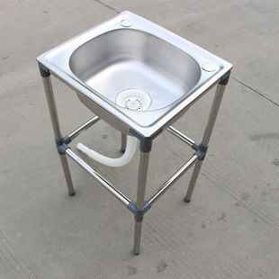 Kitchen Thickened Stainless Steel Vegetable Basin Single Sink with Bracket Sink Sink Large Single Basin with Shelf