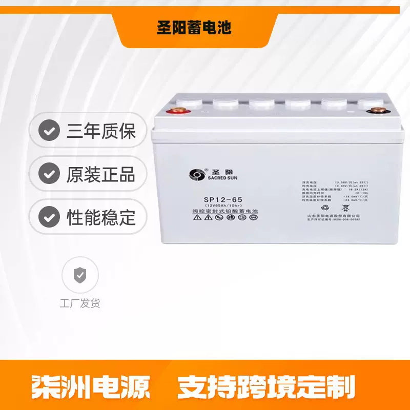 圣阳蓄电池SP12-65 直流屏 12V65AH 消防设备 EPS/UPS专用电池