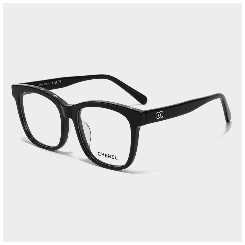 Ch3392 G-Dragon Style Square Frame Glasses, High-End Version, Double C Letter Design, Prescription Eyeglass Frame