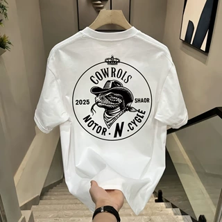 可供海外批发~重磅纯棉短袖T恤男夏季2026新款上衣国潮男女情侣款