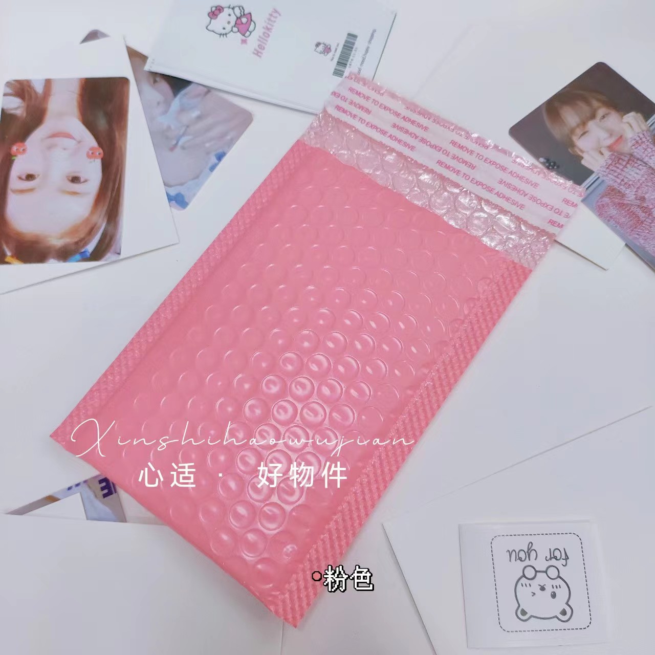 INS estilo en forma de corazón bolsa de burbuja pequeña titular de la tarjeta engrosada bolsa de embalaje impermeable a prueba de golpes de descompresión en forma de corazón burbuja bolsa de embalaje