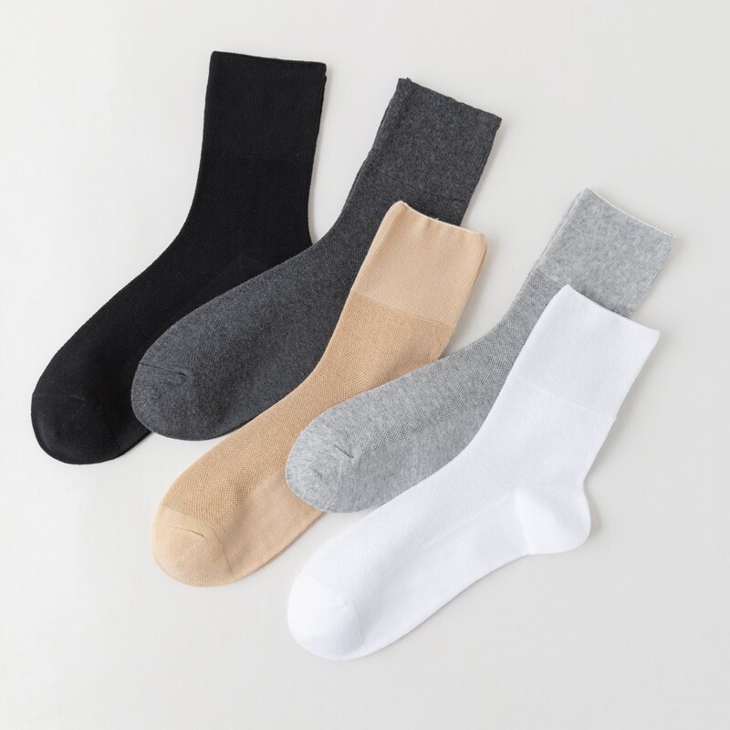 Plus size socks men's business spring and summer mesh deodorant socks widened loose boneless fat xl fat feet tube socks thin
