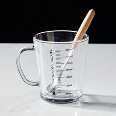 带刻度牛奶杯玻璃杯食品级加厚儿童早餐家用冲泡奶粉带盖专用