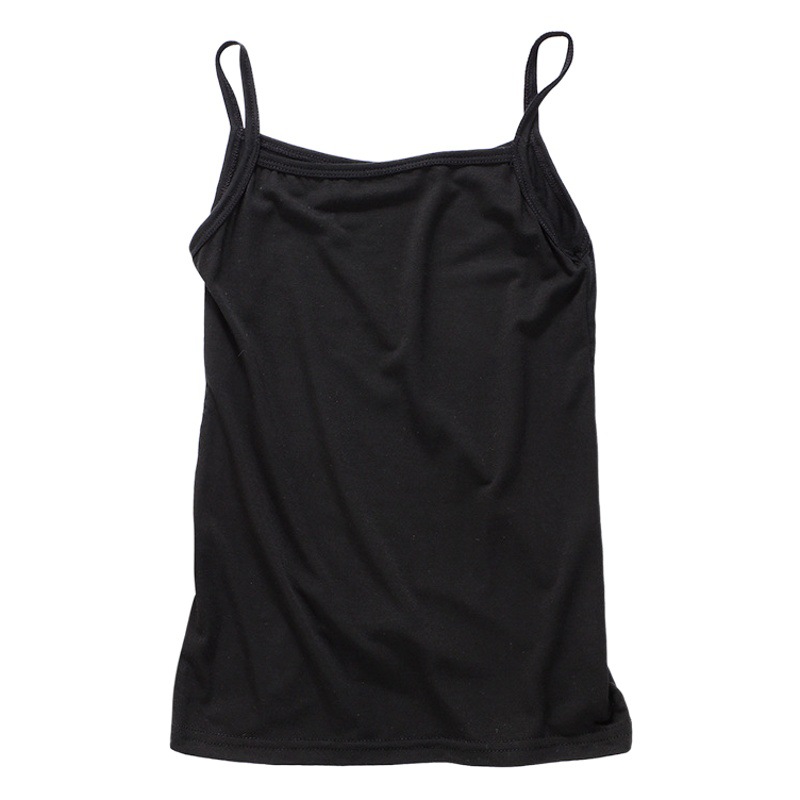 Summer Korean Style Girls' Sling Kidsren's Vest Bottoming Shirt Elastic Simple Intimates Combed Cotton Top Kidsren's Clothing Category a