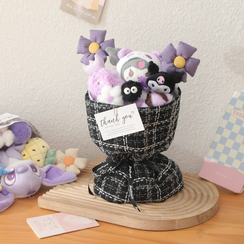 かわいいloopy人形の花束の誕生日プレゼントは彼女の親友のクリスマスルビクロミを完成した|undefined