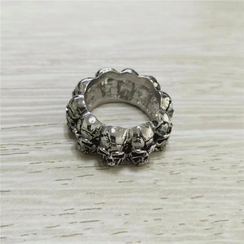 Retro Skull Alloy Plating Unisex Rings 1 Piece display picture 2