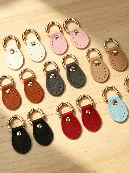 Metal D-ring bag hardware accessories for handmade replacement, multi-color leather decorative hanging buckle, DIY hanging ear