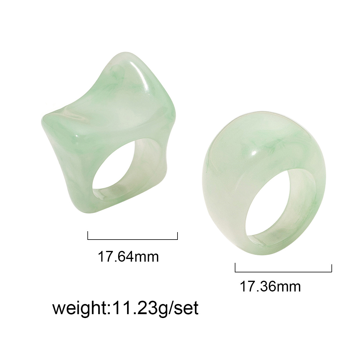 Korea Fashion Acrylic Resin Ring Set display picture 1