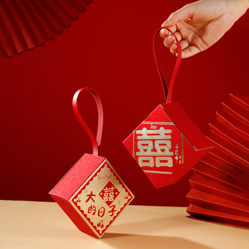 Creative Handbag 2024 New Wedding Candy Box Chinese Style Wedding Celebration Candy Bag National Trend Candy Box Empty