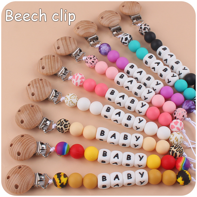 Nuevo bebé suministros dibujos animados transferencia de agua flor cuentas calmante bebé silicona mordedura pegamento molar pezón cadena