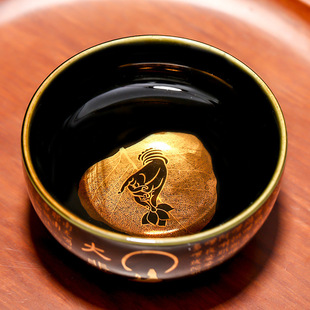 Prajna Heart Sutra Cup Ceramic Tea Cup Master Cup Baifu Cup Built Wooden Leaf Zen Ding Black Calendula Wholesale Zen