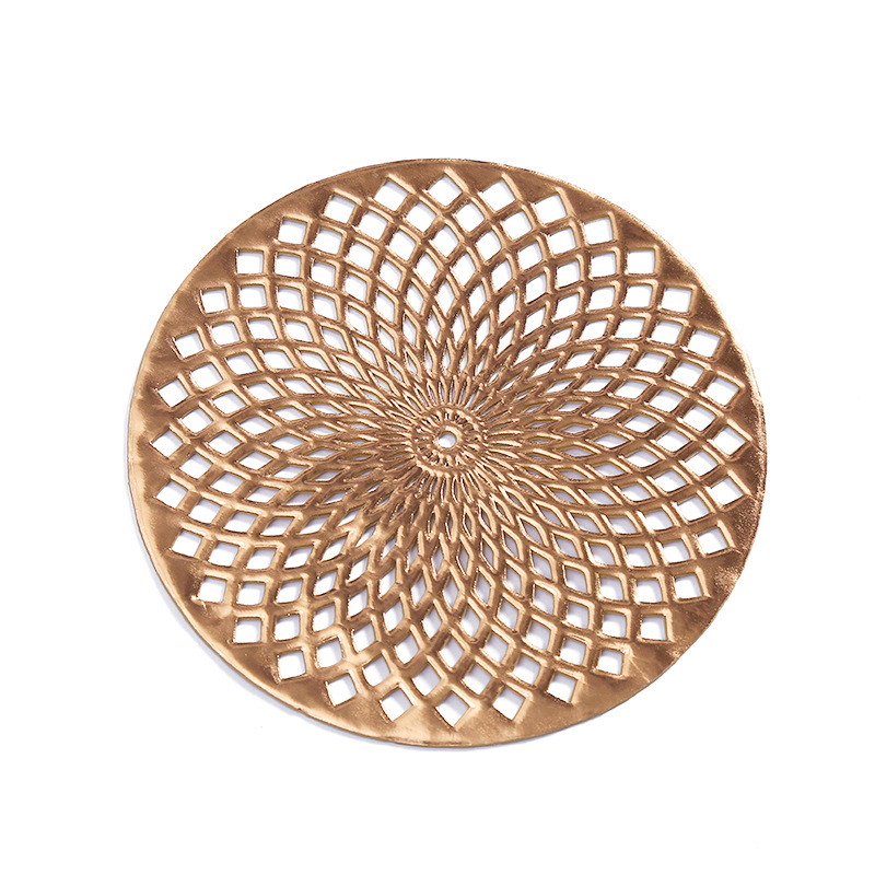 Amazon almohadilla redonda europea de PVC almohadilla de comedor de lujo ligera almohadilla de aislamiento térmico almohadilla de mesa de café anticaldado almohadilla de comedor occidental superior