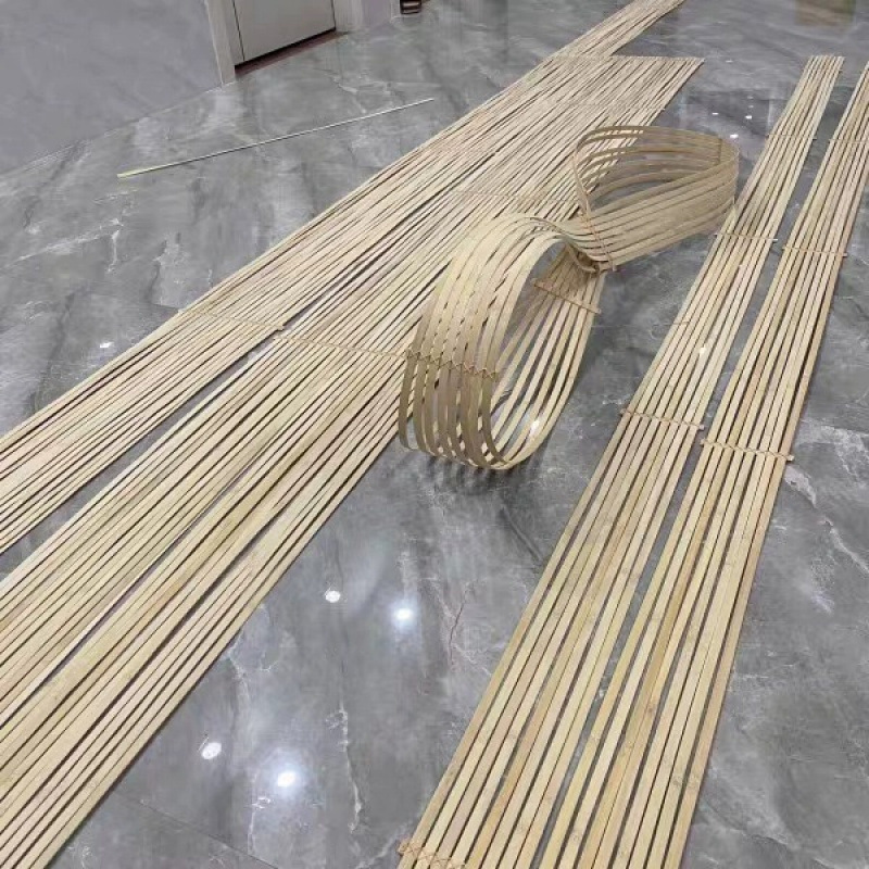 手工竹排竹编竹片篾条竹艺造型造景悬吊式天花板装置婚庆展厅装饰|undefined