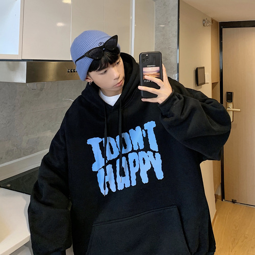 Cape sleeve padded hoodie men's fashion brand Ins autumn and winter men's loose Korean style fashionable versatile outerwear men's spring and autumn hat sweater clothing