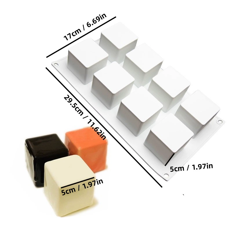 Silicone mousse mold Italy, white 21×21×4 cm, food-grade flexible baking tray