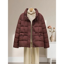 冬季新款轻薄立领羽绒服女短款小个子时尚减龄中老年妈妈气质外套
