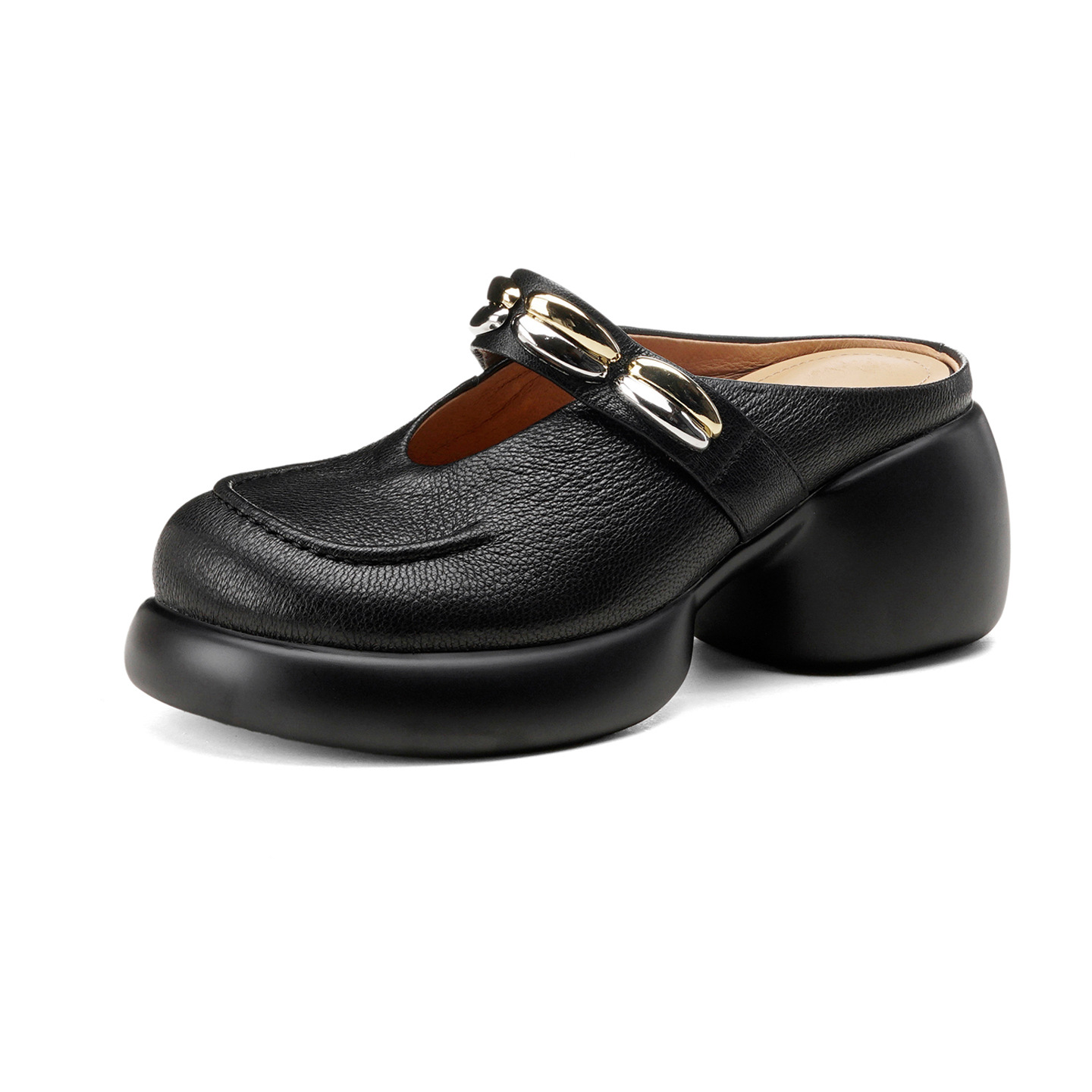 Dép sandal cao gót nữ mũi kín gót hở đế dày 7 cm — đen chi tiết 16