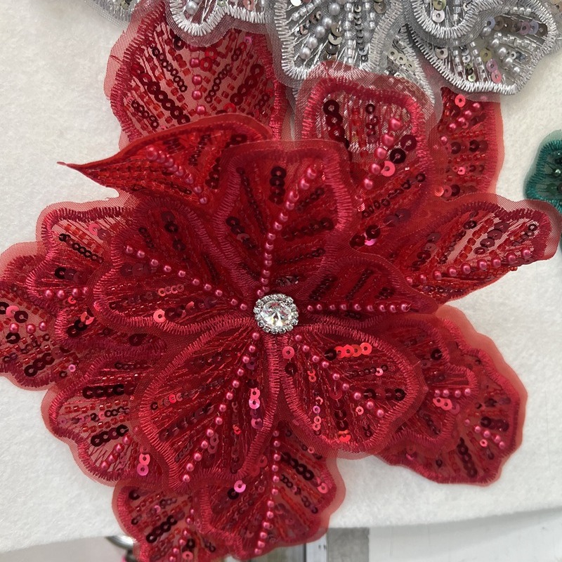레트로 메쉬 꽃 유럽과 미국의 CORSAGE 장식 원피스 CORSAGE 신발 꽃 액세서리 중공업 구슬 3 차원 꽃 액세서리
