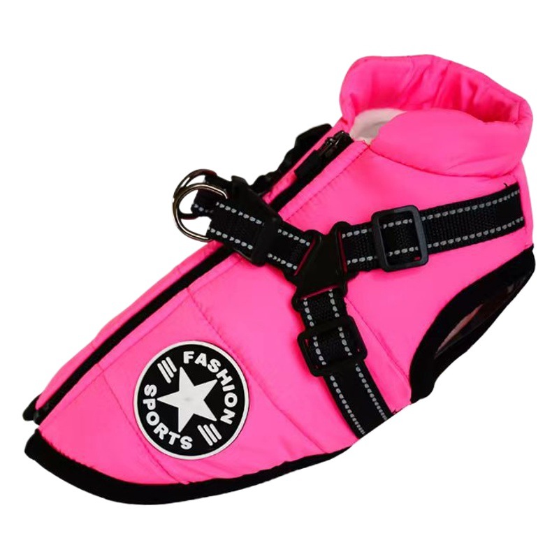 Factory Direct supply cross-border reflective big dog clothes cold-proof warm pet cotton-padded clothes waterproof autumn and winter dog jacket