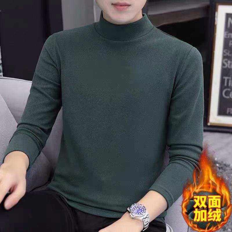 하프 터틀넥 저먼 벨벳 다크그린