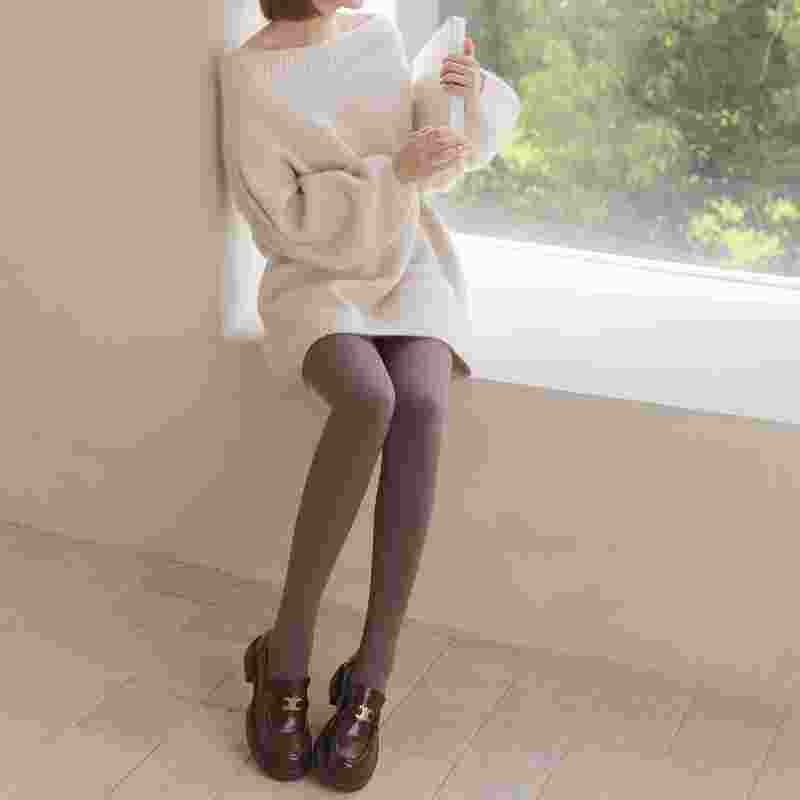 Colored autumn base matte coffee tights